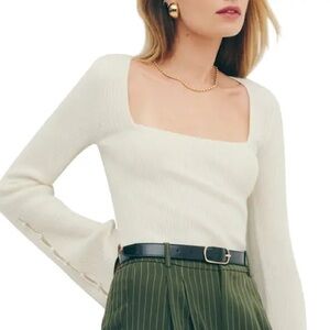 Reformation Cream Sweater Cardigan